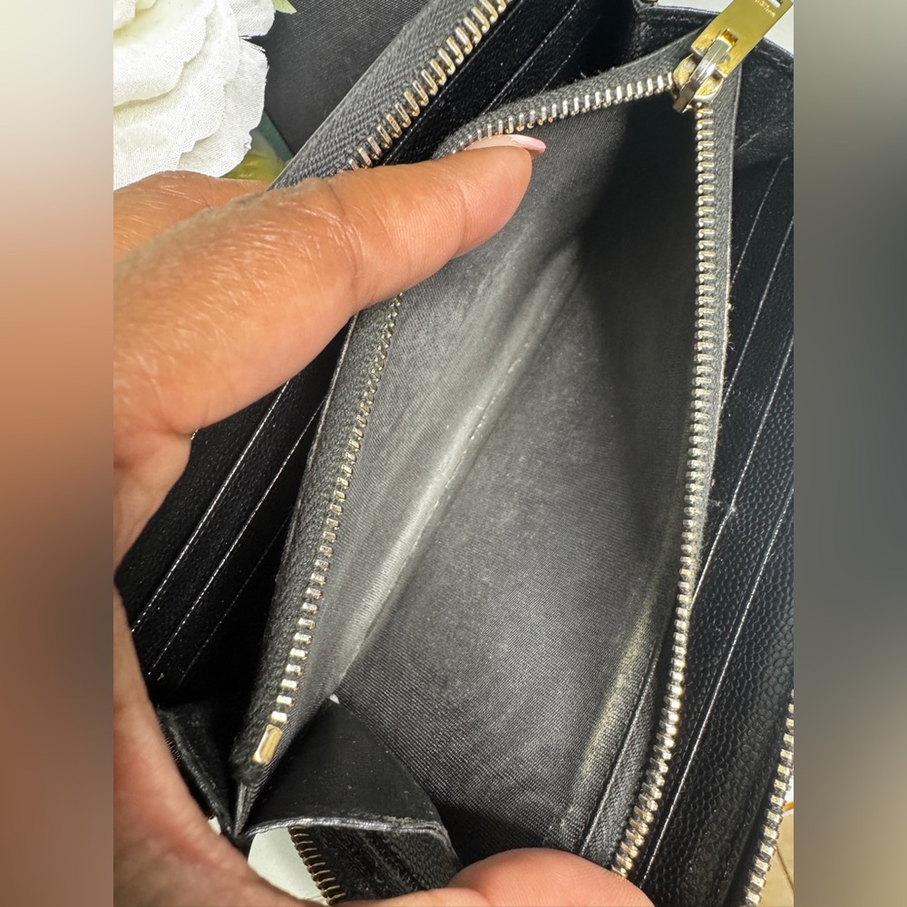 YSL Black Quilted Zip Wallet - Picture 16 of 16